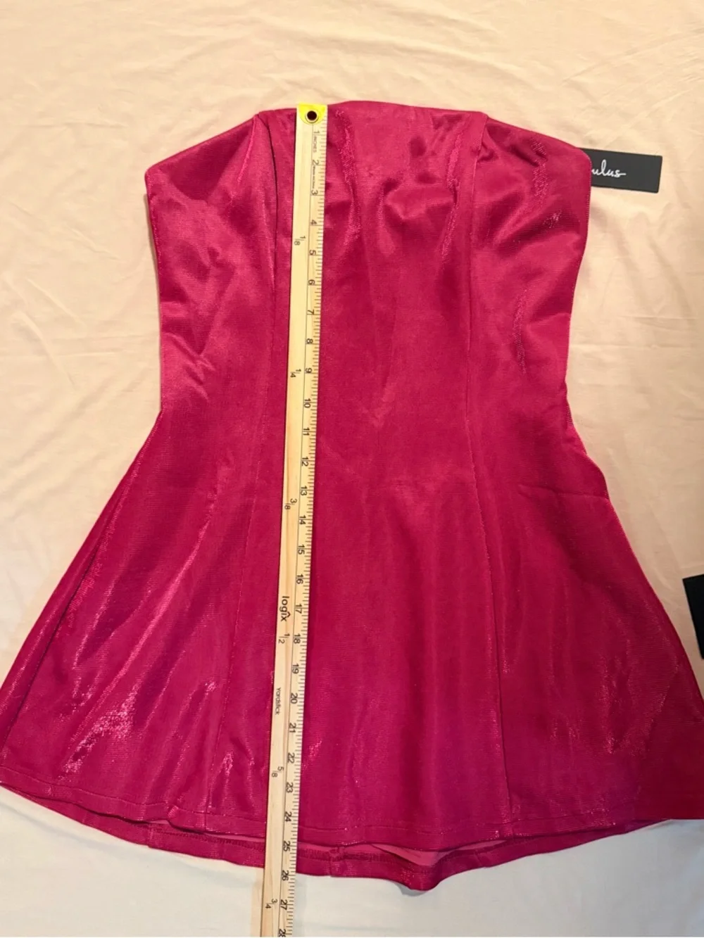 Lulu's Stunning Reputation Shiny Magenta Mini Dress With Pockets - Picture 10 of 12
